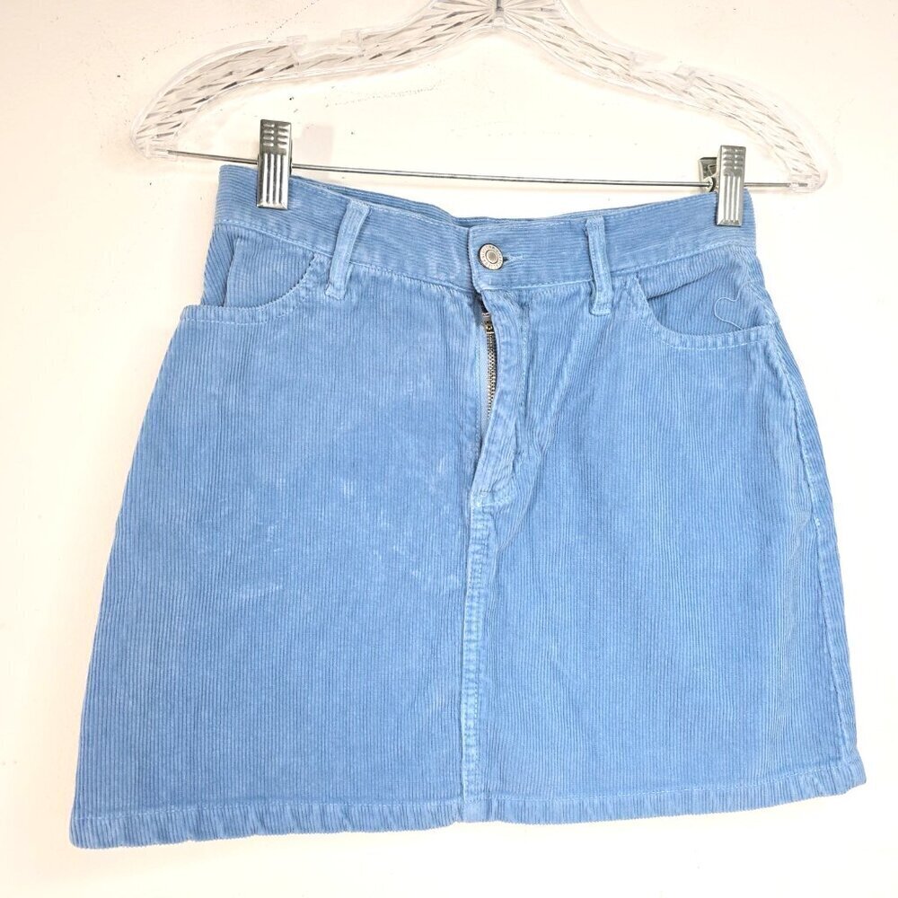John Galt by Brandy Melville Periwinkle Blue Mini Corduroy Skirt